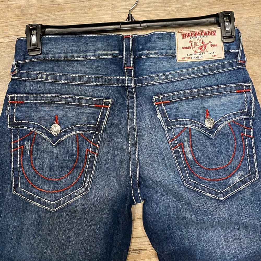 True Religion Blue Denim Jeans Section Straight Sz 36”